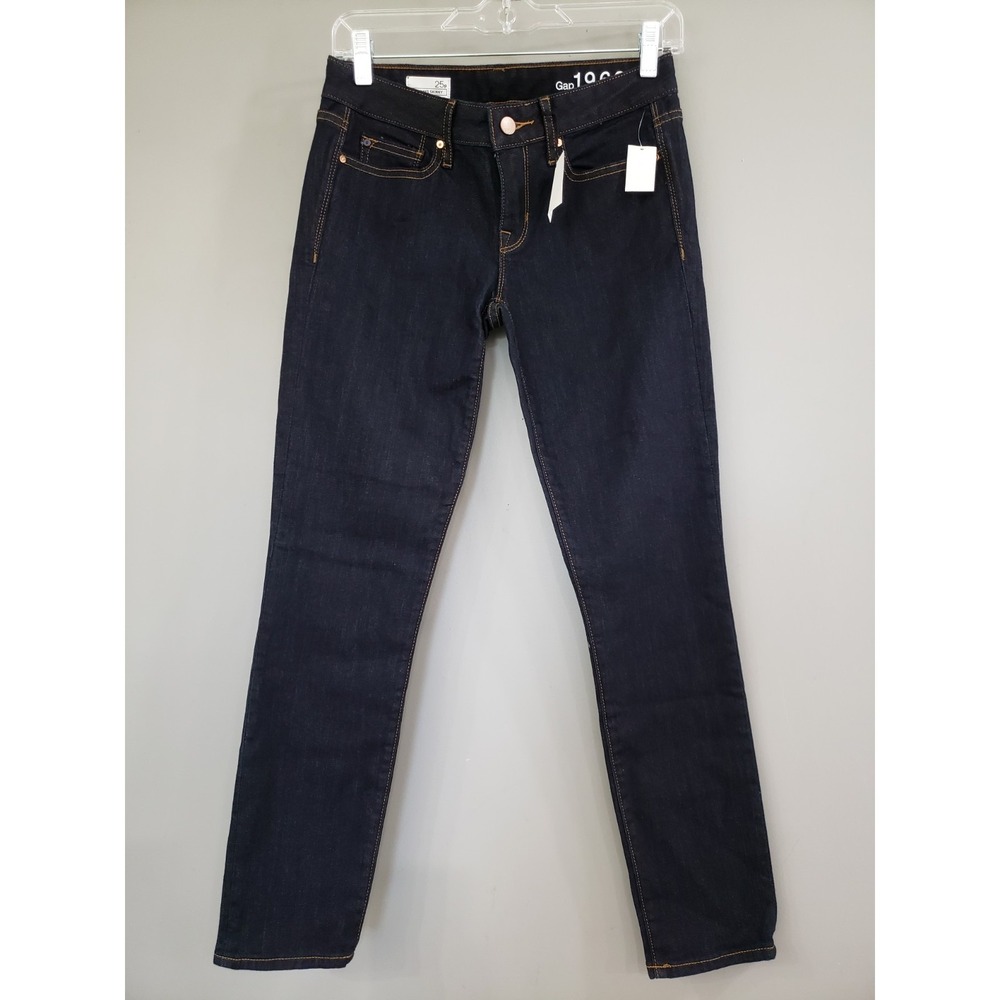NEW GAP Always Skinny Jeans Size 25 PETITE Stretch Dark Wash 1969 SHORT